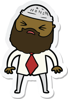 sticker of a cartoon man with beard png