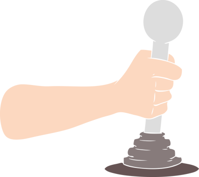 flat color style cartoon hand pulling lever png