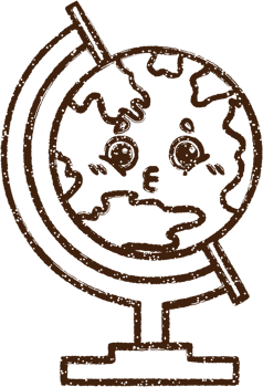 Globe Charcoal Drawing png