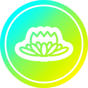 lotus flower circular icon with cool gradient finish png
