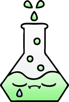 gradient shaded cartoon of a science beaker png