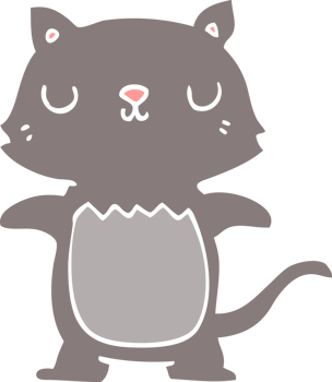 flat color style cartoon cat png