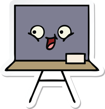 sticker of a cute cartoon chalkboard png