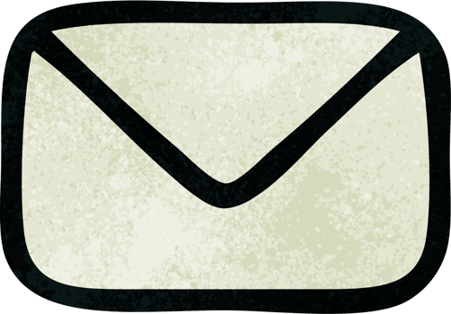 retro grunge texture cartoon of a paper envelope png