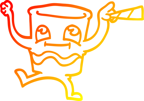 warm gradient line drawing of a cartoon whisky glass png