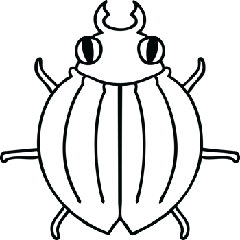 line drawing quirky cartoon beetle png