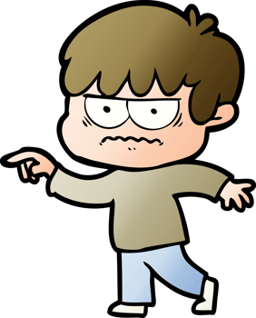 annoyed cartoon boy png