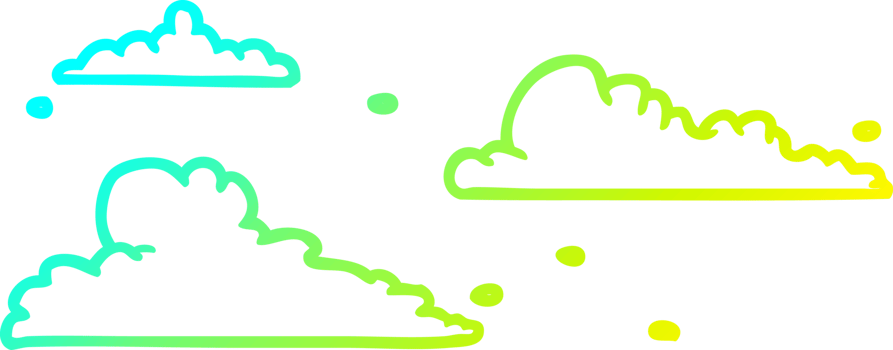 cold gradient line drawing of a clouds drifting by png
