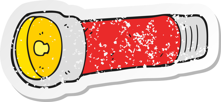 retro distressed sticker of a cartoon torch png