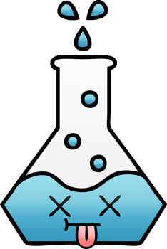 gradient shaded cartoon of a science beaker png