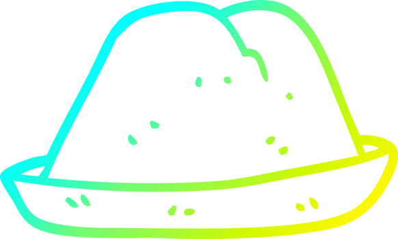 cold gradient line drawing of a cartoon hat png