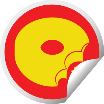 bitten donut graphic png circular peeling sticker