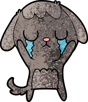 cute cartoon dog crying png
