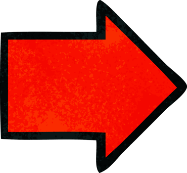 retro grunge texture cartoon of a arrow symbol png