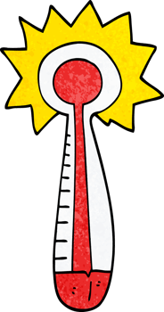 cartoon doodle hot thermometer png