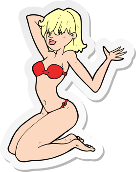 sticker of a cartoon sexy bikini girl png