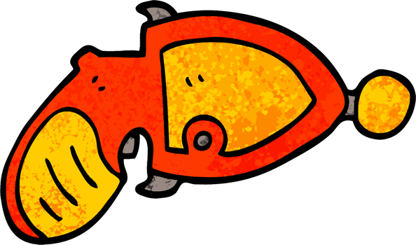 grunge textured illustration cartoon ray gun png