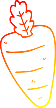 warm gradient line drawing of a cartoon carrot png