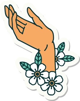 sticker of tattoo in traditional style of a hand png
