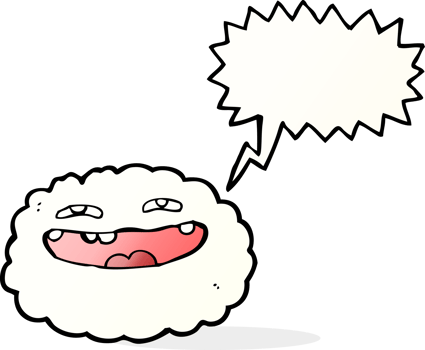 happy cartoon cloud with speech bubble png