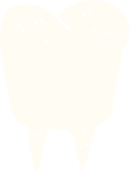 flat color style cartoon tooth png