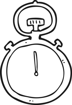 drawn black and white cartoon stop watch png