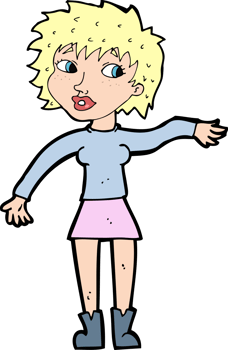 cartoon friendly woman waving png