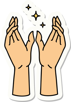 sticker of tattoo in traditional style of mystic hands png
