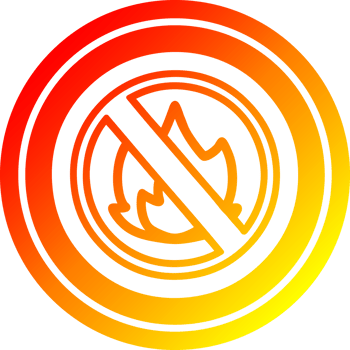no flames circular icon with warm gradient finish png