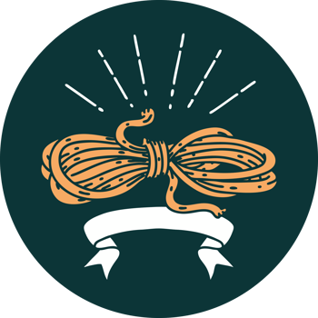icon of a tattoo style wound rope png