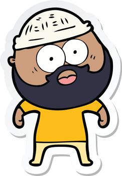 sticker of a cartoon bearded man png