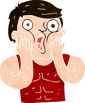 cartoon shocked gym man png