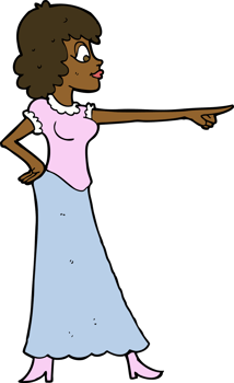 cartoon woman pointing finger png