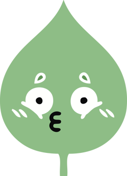 flat color retro cartoon of a expressional leaf png