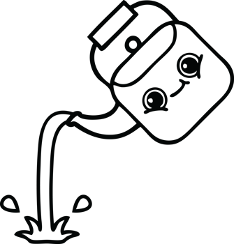 line drawing cartoon of a pouring kettle png