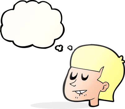 drawn thought bubble cartoon man biting lip png