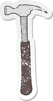 retro distressed sticker of a cartoon hammer png