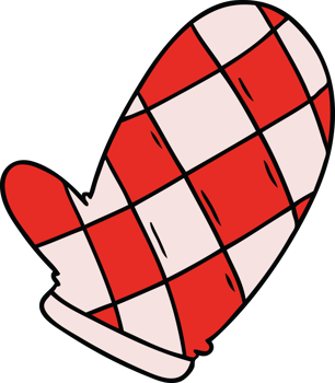hand drawn cartoon doodle of an oven glove png