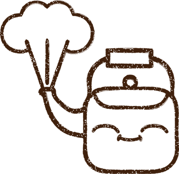 Kettle Steaming Charcoal Drawing png