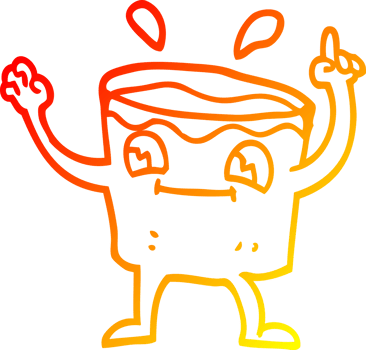 warm gradient line drawing of a cartoon glass tumbler png