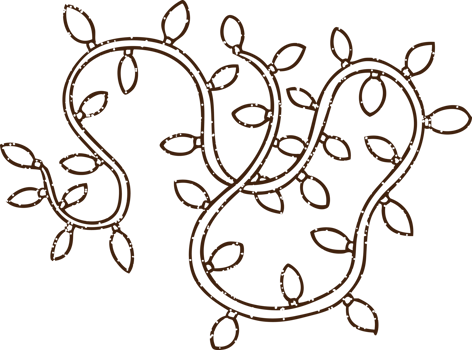 Christmas Lights Charcoal Drawing png