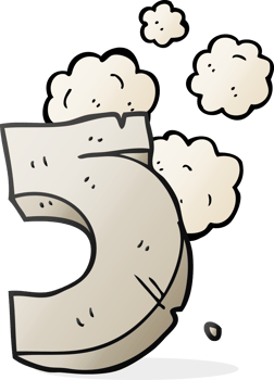 drawn cartoon stone number five png
