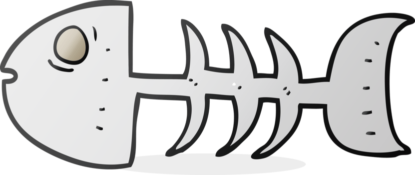 drawn cartoon fish bones png