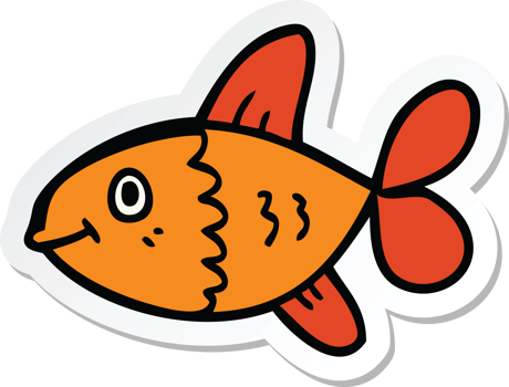 sticker of a cartoon fish png