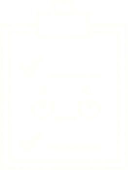 a white outline of a check list icon png