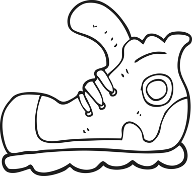 drawn black and white cartoon sneaker png