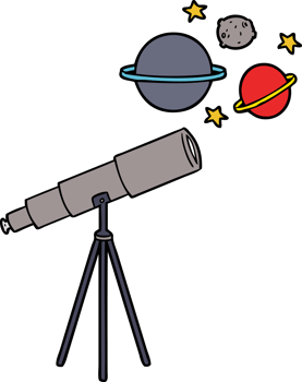cartoon telescope drawing png