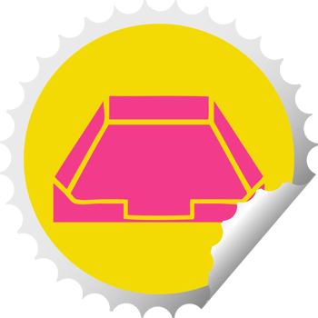 circular peeling sticker cartoon of a in box png