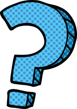 comic book style cartoon question mark png