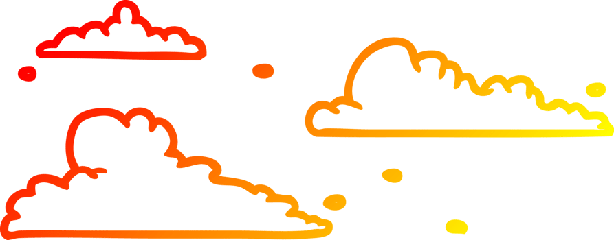 warm gradient line drawing of a clouds drifting by png